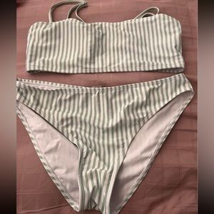 Green and White striped SHEIN bikini 🐚2 for $15